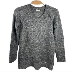 FILIPPA K Grey Marled Chunky Knit Wool Blend V Neck Sweater Size XS